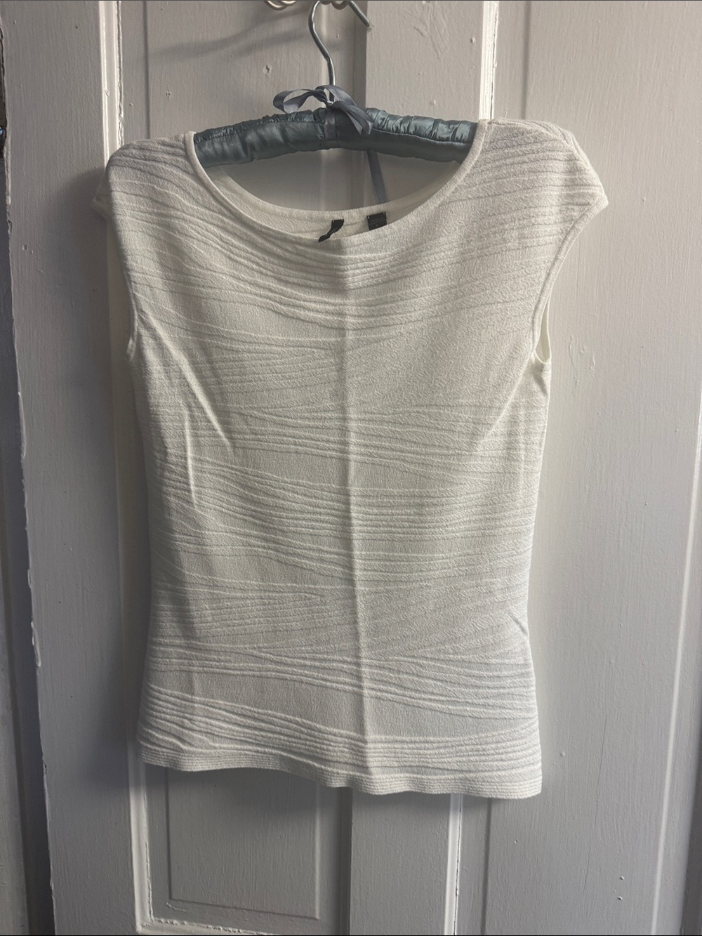 Venini White Textured Boatneck Tank